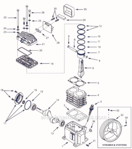 Page A Diagram and Parts List for VT470000 2000 Campbell Hausfeld Compressor